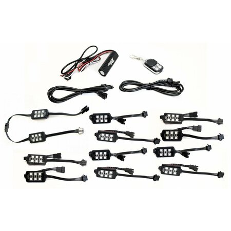 RACESPORT LT LIGHTS UTILITY Pod Strips; Multi-Color; With Remote Control; 12 Pieces RS12RGB